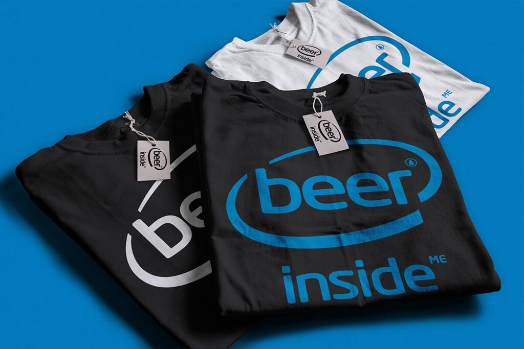 Mens black tshirts with BEER INSIDE design by © 2021 funnydrinking.com