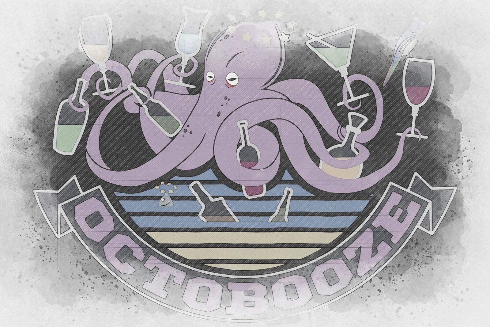 Artwork of the page with  OCTOBOOZE design by © 2021 funnydrinking.com
