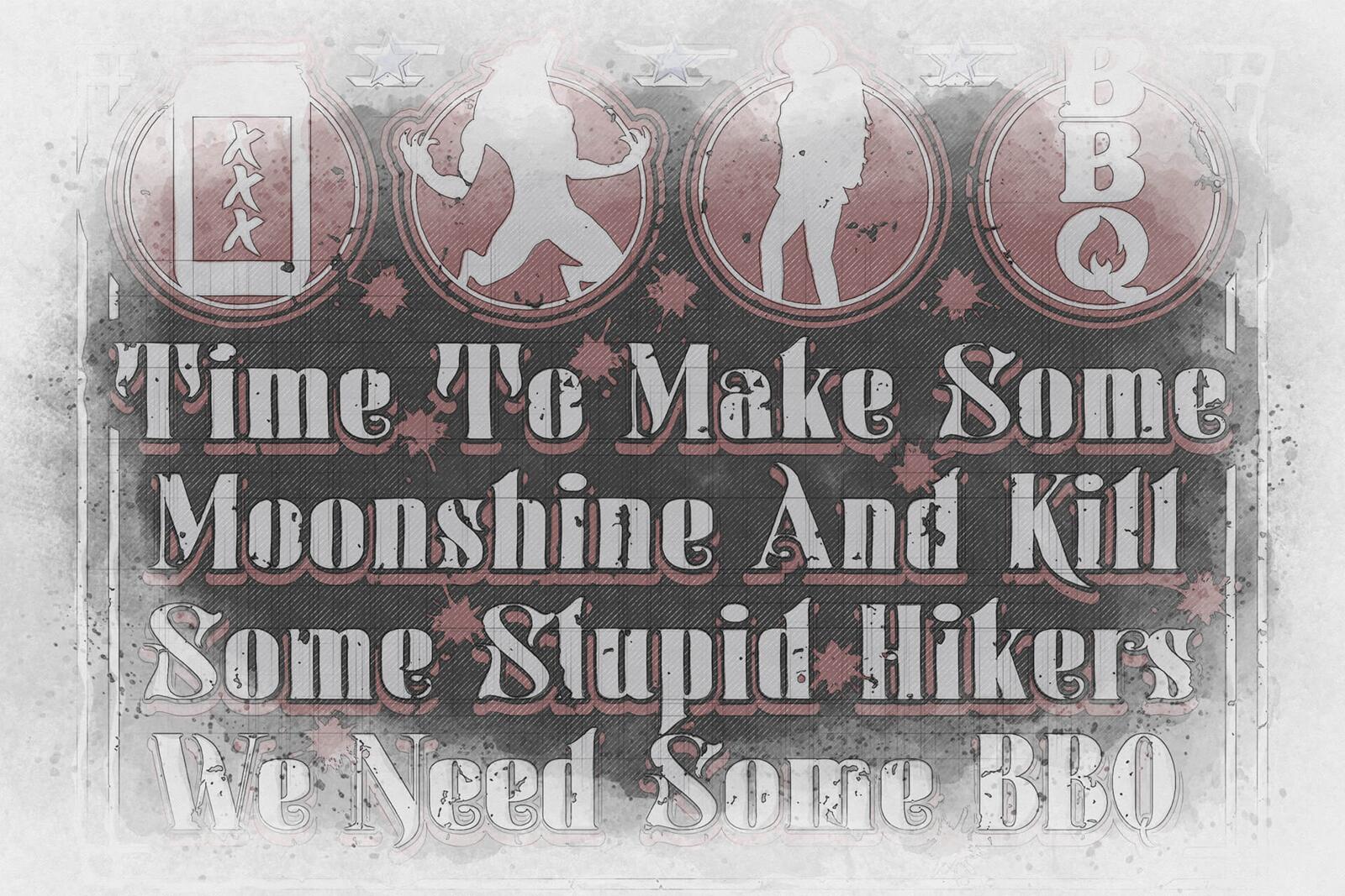 Artwork of the page with MOONSHINE AND BBQ design by © 2021 funnydrinking.com