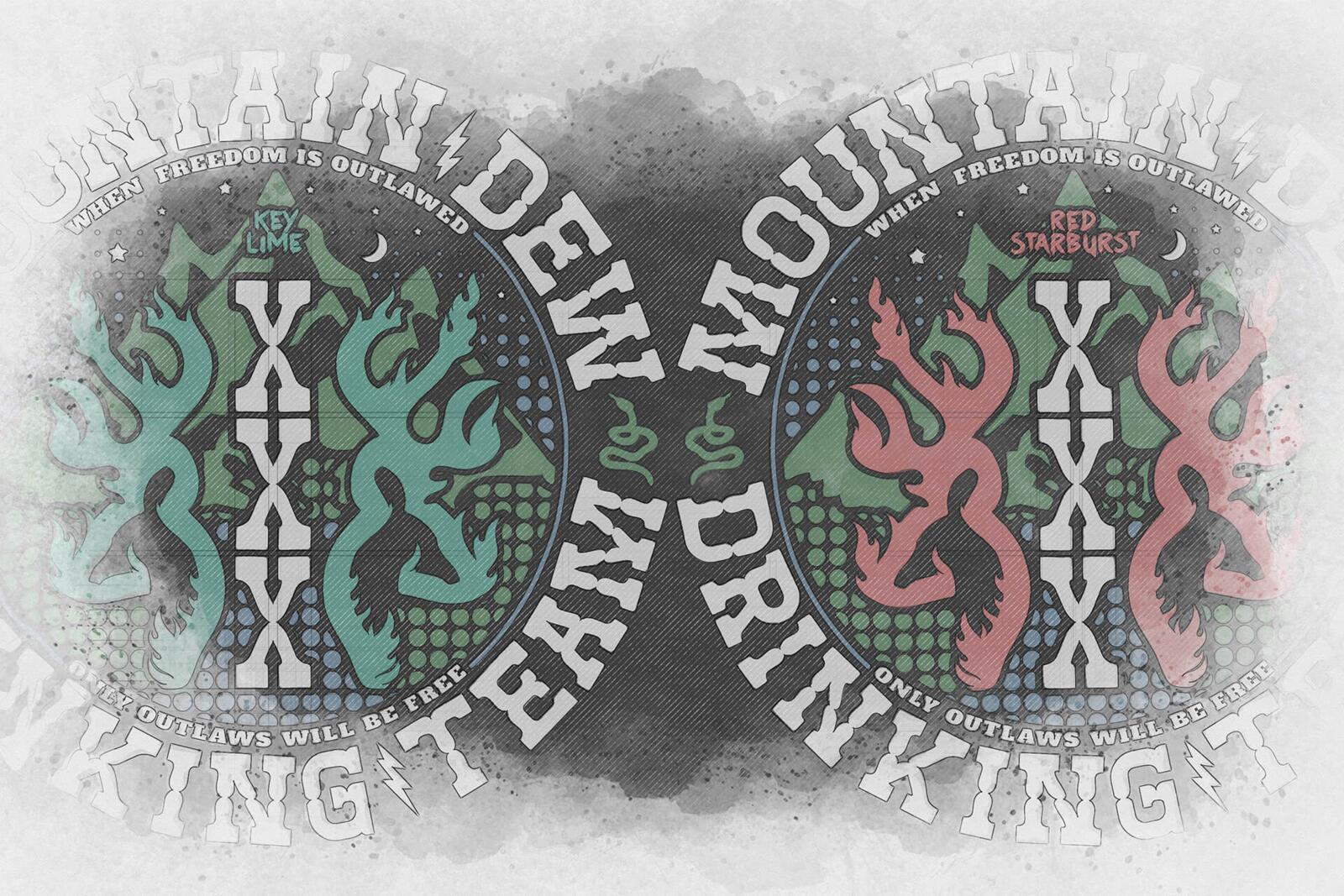 Artwork of the page with MOUNTAIN DEW DRINKING TEAM design by © 2021 funnydrinking.com