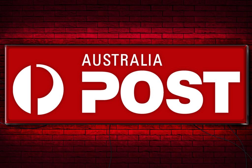 Neon signboard with AU POST design by © 2021 funnydrinking.com