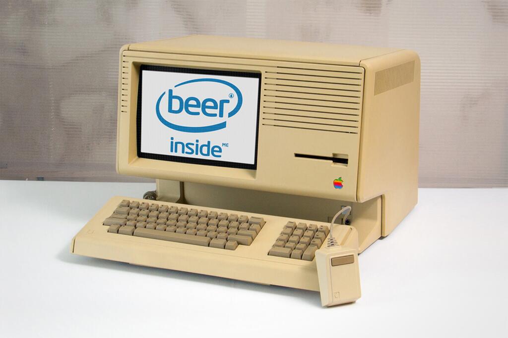 Old Apple with BEER INSIDE design by © 2021 funnydrinking.com