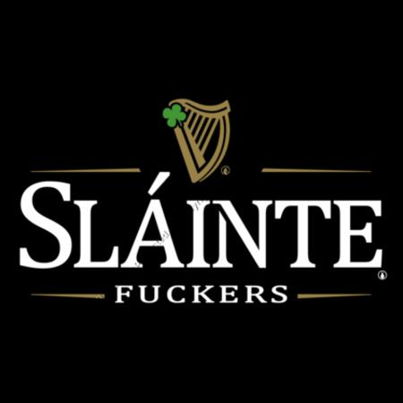 SLÁINTE FUCKERS - MEN`S BLACK T-SHIRT - FRONT PRINT Design