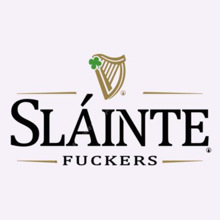 SLÁINTE FUCKERS - MEN`S WHITE T-SHIRT - FRONT PRINT Design