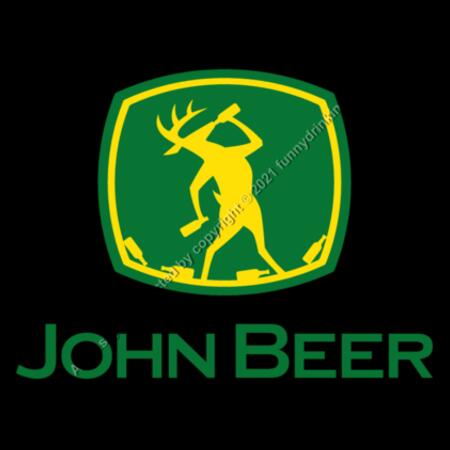 JOHN BEER - GREEN - MEN`S BLACK T-SHIRT - FRONT PRINT Design