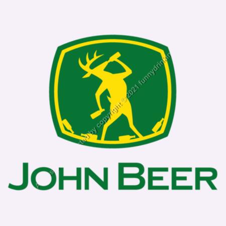 JOHN BEER - GREEN - MEN`S WHITE T-SHIRT - FRONT PRINT Design