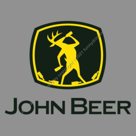 JOHN BEER - BLACK - MEN`S GREY T-SHIRT - FRONT PRINT Design