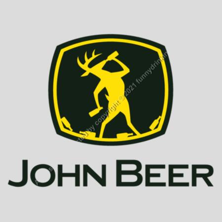 JOHN BEER - BLACK - MEN`S WHITE TANK TOP - FRONT PRINT Design