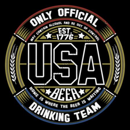 USA BEER DRINKING TEAM - OLD GLORY - MEN`S BLACK TANK TOP - FRONT PRINT Design