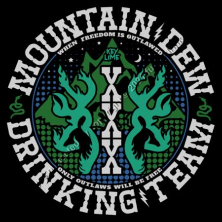 MOUNTAIN DEW DRINKING TEAM - KEY LIME - OUTLAWS COLLECTION - MEN`S BLACK T-SHIRT - FRONT PRINT Design