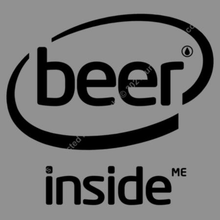 BEER INSIDE ME - BLACK - MEN`S GREY HOODIE - FRONT PRINT Design