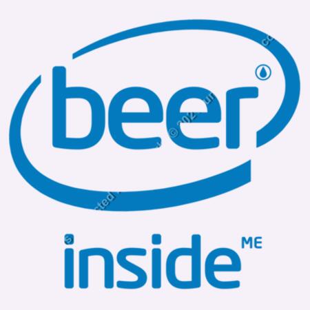 BEER INSIDE ME - BLUE - MEN`S WHITE T-SHIRT - FRONT PRINT Design