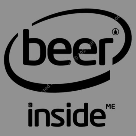 BEER INSIDE ME - BLACK - MEN`S GREY T-SHIRT - FRONT PRINT Design