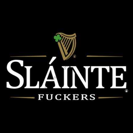 SLÁINTE FUCKERS - MEN`S BLACK HOODIE - FRONT PRINT Design