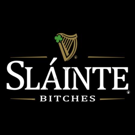 SLÁINTE BITCHES - WOMEN`S BLACK T-SHIRT - FRONT PRINT Design