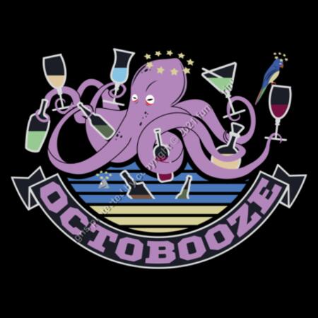 OCTOBOOZE - WOMEN`S BLACK T-SHIRT - FRONT PRINT Design