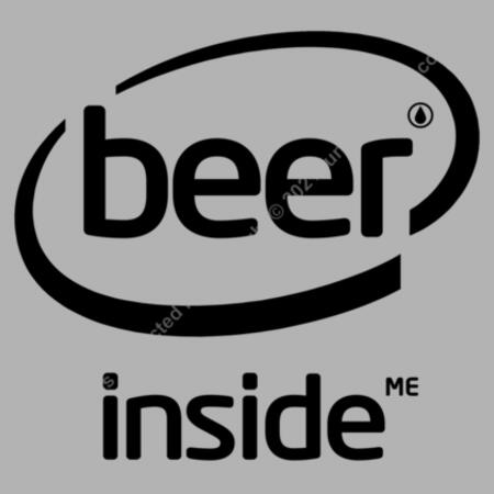 BEER INSIDE ME - BLACK - WOMEN`S GREY T-SHIRT - FRONT PRINT Design