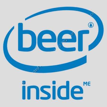 BEER INSIDE ME - BLUE - MEN`S WHITE TANK TOP - FRONT PRINT Design