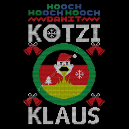 KOTZI KLAUS - UGLY CHRISTMAS COLLECTION - MEN`S BLACK T-SHIRT - FRONT PRINT Design