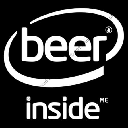 BEER INSIDE ME - WHITE - MEN`S BLACK T-SHIRT - FRONT PRINT Design