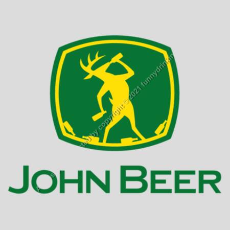 JOHN BEER - GREEN - MEN`S WHITE TANK TOP - FRONT PRINT Design