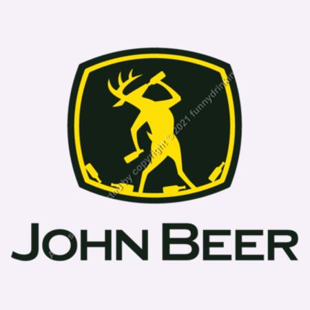 JOHN BEER - BLACK - MEN`S WHITE T-SHIRT - FRONT PRINT Design