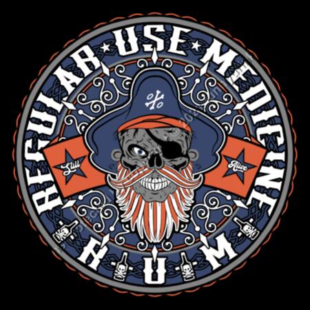 RUM NORTH - REGULAR USE MEDICINE - MEN`S BLACK T-SHIRT - FRONT PRINT Design