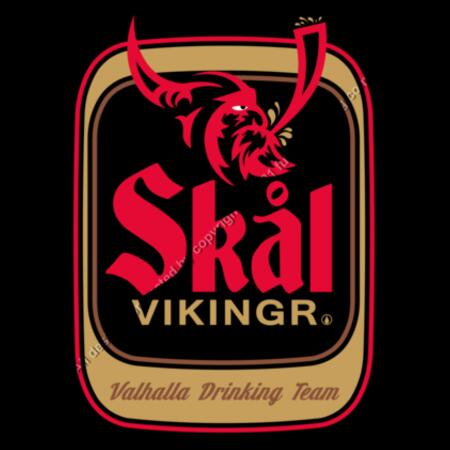 SKÅL VIKINGR - COMPACT -  MEN`S BLACK T-SHIRT - FRONT PRINT Design