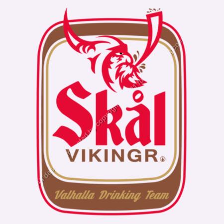 SKÅL VIKINGR - COMPACT -  MEN`S WHITE T-SHIRT - FRONT PRINT Design