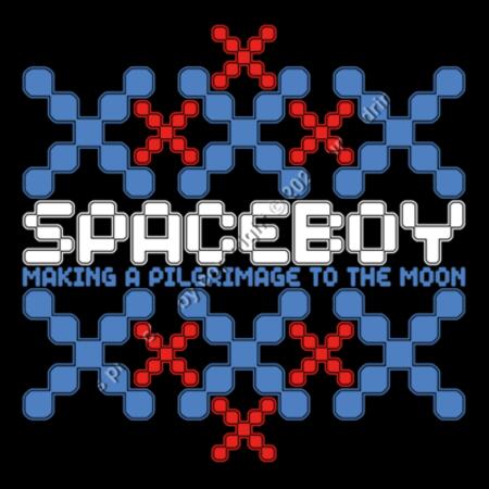 XXX SPACEBOY - MAKING A PILGRIMAGE TO THE MOON - MEN`S BLACK T-SHIRT - FRONT PRINT Design