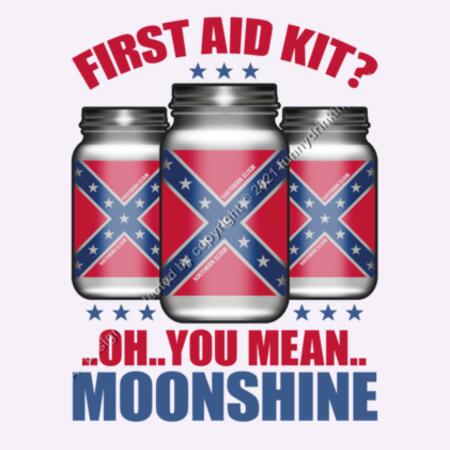 OH YOU MEAN MOONSHINE - FIRST AID KIT - MEN`S WHITE T-SHIRT - FRONT PRINT Design