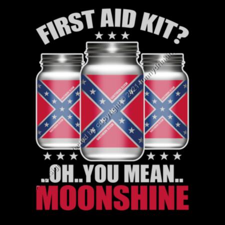 OH YOU MEAN MOONSHINE - FIRST AID KIT - MEN`S BLACK T-SHIRT - FRONT PRINT Design