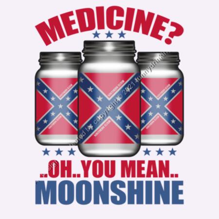 OH YOU MEAN MOONSHINE - MEDICINE - MEN`S WHITE T-SHIRT - FRONT PRINT Design