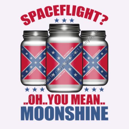 OH YOU MEAN MOONSHINE - SPACEFLIGHT - MEN`S WHITE T-SHIRT - FRONT PRINT Design