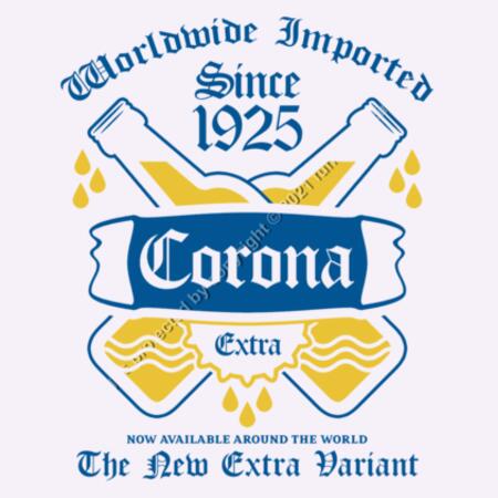 CORONA EXTRA - MEN`S WHITE T-SHIRT - FRONT PRINT Design