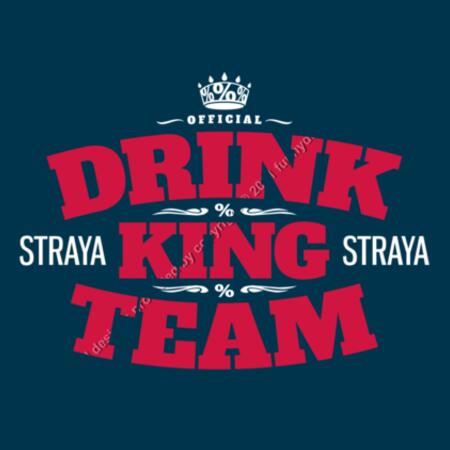 DKT STRAYA - NAVY BLUE - MEN`S HOODIE - FRONT AND BACK PRINT - DRINK KING TEAM COLLECTION Design