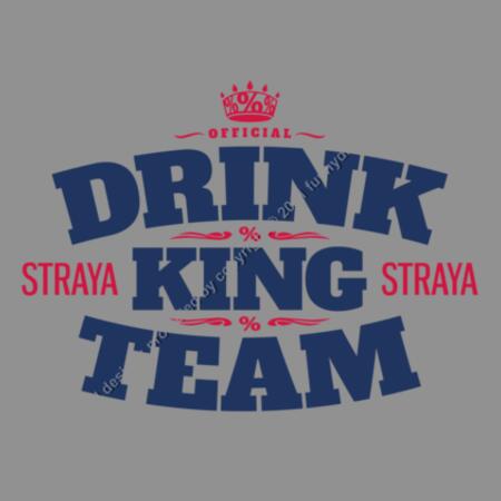 DKT STRAYA - GREY MARLE - MEN`S HOODIE - FRONT AND BACK PRINT - DRINK KING TEAM COLLECTION Design