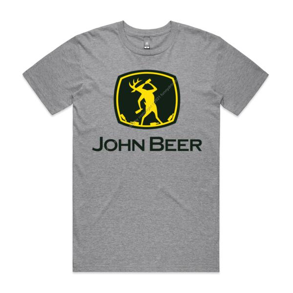 JOHN BEER - BLACK - MEN`S GREY T-SHIRT - FRONT PRINT Thumbnail