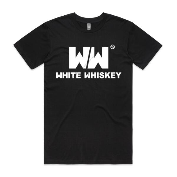 WHITE WHISKEY - MEN`S BLACK T-SHIRT - FRONT PRINT Thumbnail