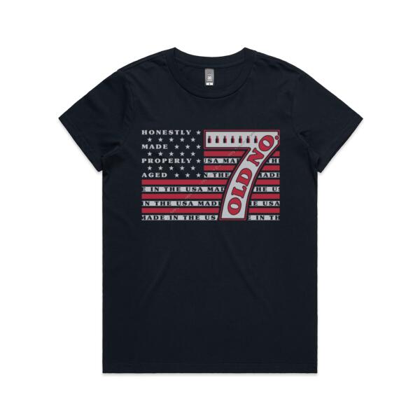 OLD NUMBER 7 - WOMEN`S NAVY T-SHIRT - FRONT PRINT Thumbnail