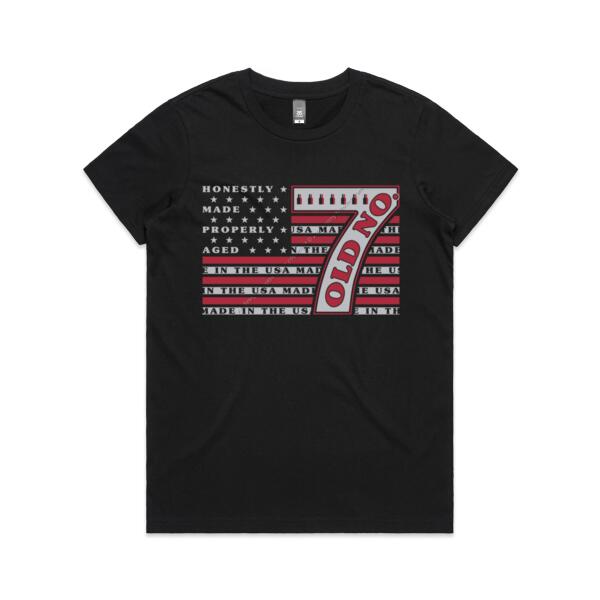 OLD NUMBER 7 - WOMEN`S BLACK T-SHIRT - FRONT PRINT Thumbnail