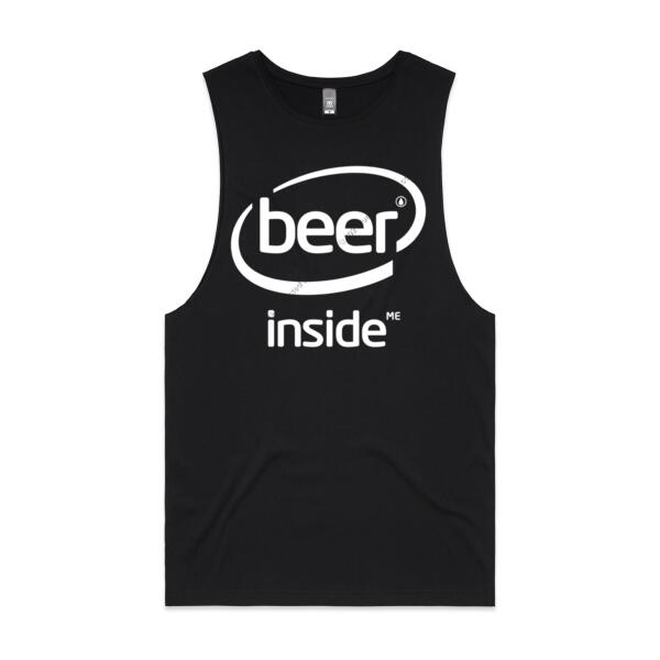 BEER INSIDE ME - WHITE - MEN`S BLACK TANK TOP - FRONT PRINT Thumbnail