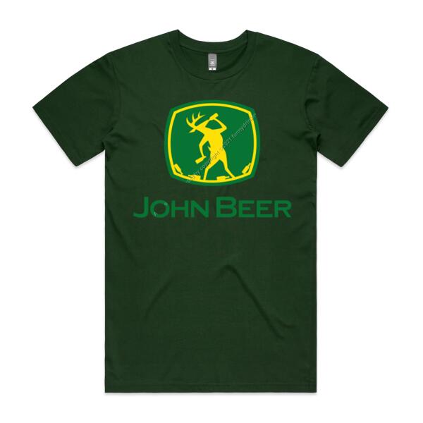 JOHN BEER - GREEN - MEN`S GREEN T-SHIRT - FRONT PRINT Thumbnail