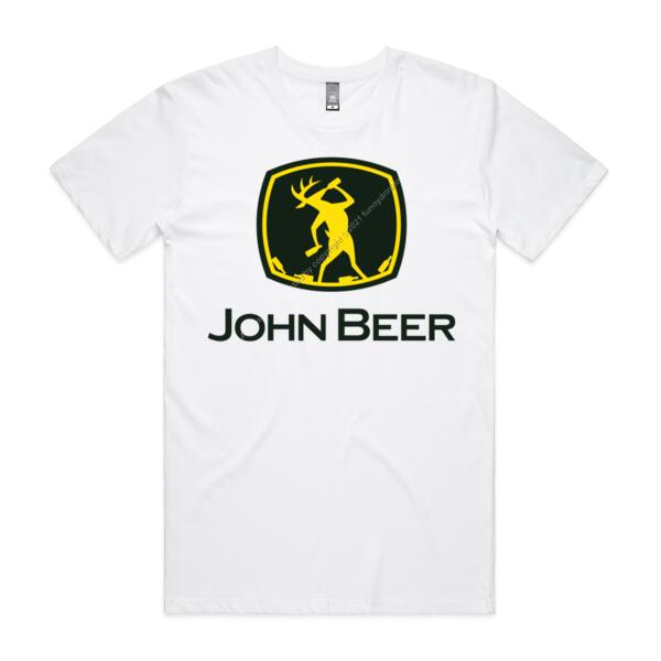 JOHN BEER - BLACK - MEN`S WHITE T-SHIRT - FRONT PRINT Thumbnail