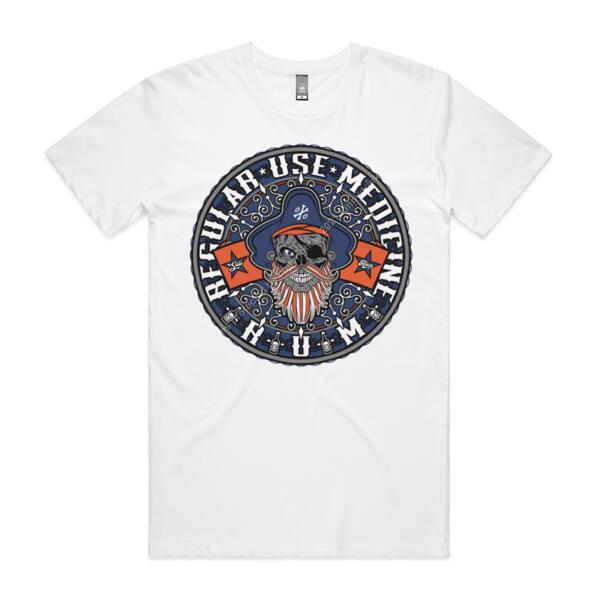 RUM NORTH - REGULAR USE MEDICINE - MEN`S WHITE T-SHIRT - FRONT PRINT Thumbnail