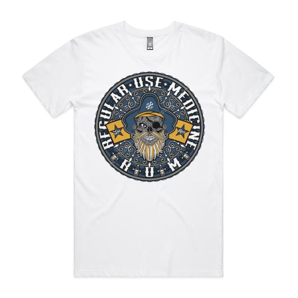 RUM SOUTH - REGULAR USE MEDICINE - MEN`S WHITE T-SHIRT - FRONT PRINT Thumbnail