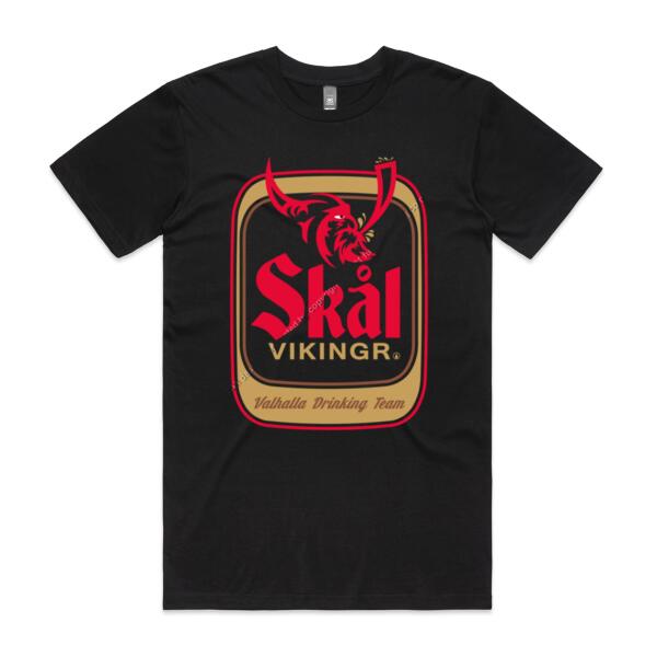 SKÅL VIKINGR - COMPACT -  MEN`S BLACK T-SHIRT - FRONT PRINT Thumbnail