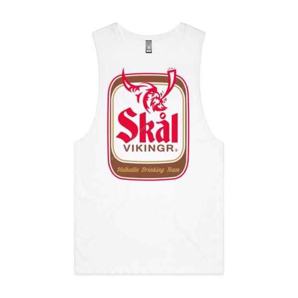 SKÅL VIKINGR - COMPACT - MEN`S WHITE TANK TOP - FRONT PRINT Thumbnail