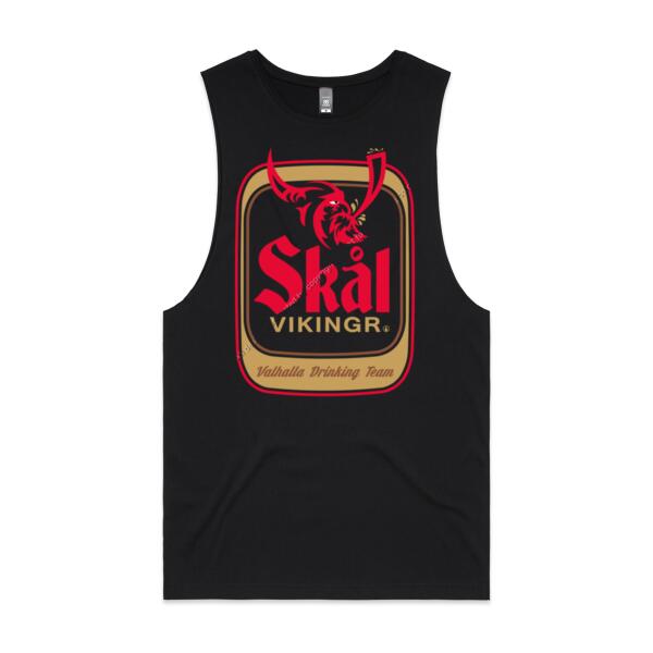 SKÅL VIKINGR - COMPACT - MEN`S BLACK TANK TOP - FRONT PRINT Thumbnail
