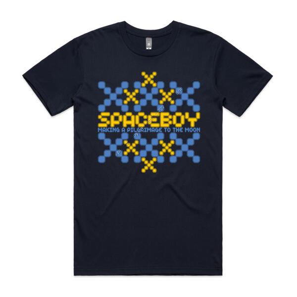 XXX SPACEBOY - MAKING A PILGRIMAGE TO THE MOON - MEN`S NAVY T-SHIRT - FRONT PRINT Thumbnail